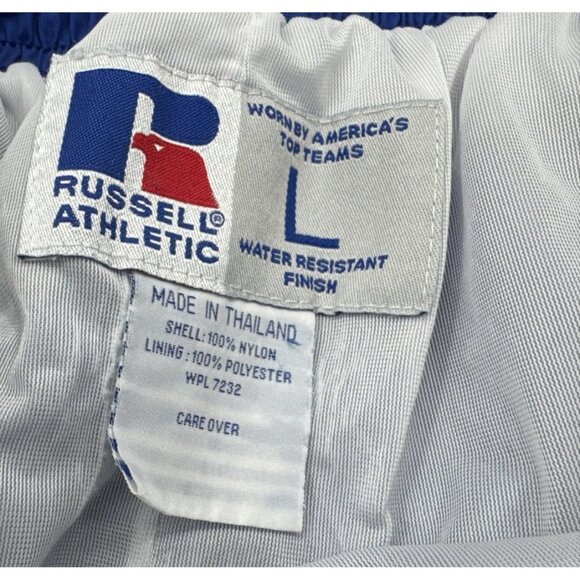 Russell Athletic Windbreaker Pants Mens Large Blue Lined Track Joggers Vintage - Picture 3 of 13